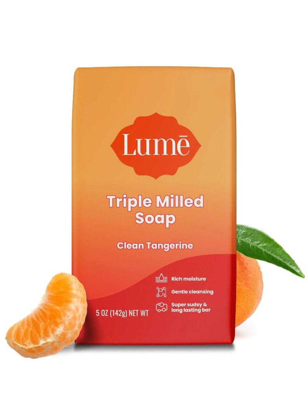 Lume Triple Milled Soap Clean Tangerine 5oz  Rich Moisture & Gentle Cleansing